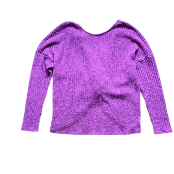 Trendy Purple Cross Back Sweater by 143 Story Line Up Excellent Condition Size S - Picture 3 of 4